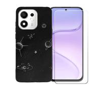 BMPNLSZ Funda para Doogee S200E + Protector de Cristal - BST14 | Suave Silicona TPU Canica Funda de teléfono Carcasa Resistente + Cristal Templado Film Vidrio Protector de Pantalla (6,72")