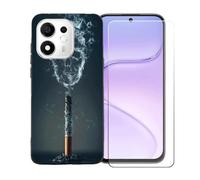 BMPNLSZ Funda para Doogee S200E + Protector de Cristal - BST18 | Suave Silicona TPU Canica Funda de teléfono Carcasa Resistente + Cristal Templado Film Vidrio Protector de Pantalla (6,72")