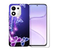 BMPNLSZ Funda para Doogee S200E + Protector de Cristal - BST7 | Suave Silicona TPU Canica Funda de teléfono Carcasa Resistente + Cristal Templado Film Vidrio Protector de Pantalla (6,72")