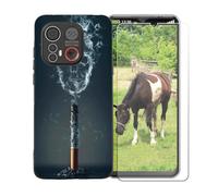 BMPNLSZ Funda para Emporia ME 6, Suave Silicona TPU Canica Carcasa Caso Case + Cristal Templado Film Vidrio Protector de Pantalla para Emporia ME 6 - BST18