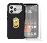 BMPNLSZ Funda para FairPhone 6++Amarillo Anillo+2 Vidrio Templado | Anillo de Soporte Giratorio Desmontable de 360° , Negro Funda de teléfono Silicona Carcasa, 2 Protector de cristal (6,31")