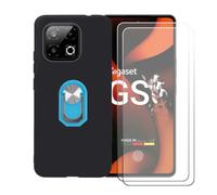 BMPNLSZ Funda para Gigaset GS6 Pro+Azul Anillo+2 Vidrio Templado