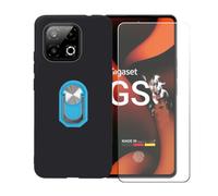 BMPNLSZ Funda para Gigaset GS6 Pro+Azul Anillo+Vidrio Templado