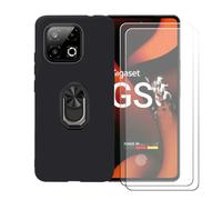 BMPNLSZ Funda para Gigaset GS6 Pro+Negro Anillo+2 Vidrio Templado