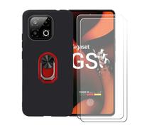 BMPNLSZ Funda para Gigaset GS6 Pro+Rojo Anillo+2 Vidrio Templado