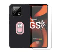 BMPNLSZ Funda para Gigaset GS6 Pro+Rosa Anillo+Vidrio Templado