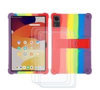 BMPNLSZ Funda para Lenovo ThinkTab 11S + 4 Cristal Templado - Color | Cover Suave Silicona TPU Carcasa Con Soporte Ajustable Caso Protectora Case + Film Vidrio Protector de Pantalla (11,0")