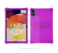 BMPNLSZ Funda para Lenovo ThinkTab 11S + Cristal Templado - Morado | Cover Suave Silicona TPU Carcasa Con Soporte Ajustable Caso Protectora Case + Film Vidrio Protector de Pantalla (11,0")