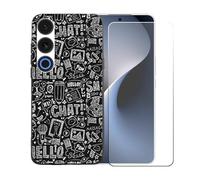 BMPNLSZ Funda para Meizu 21 Note, Suave Silicona TPU Canica Carcasa Caso Case + Cristal Templado Film Vidrio Protector de Pantalla para Meizu 21 Note (6,78") - OYLLM42