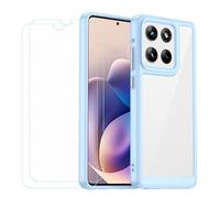 BMPNLSZ Funda para Motorola Edge 60 Stylus, Suave TPU Canica Carcasa Caso Case + 2 Cristal Templado Film Vidrio Protector de Pantalla (6,67")-MFXC - Azul2