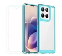BMPNLSZ Funda para Motorola Edge 60 Stylus, Suave TPU Canica Carcasa Caso Case + 2 Cristal Templado Film Vidrio Protector de Pantalla (6,67")-MFXC - Azul