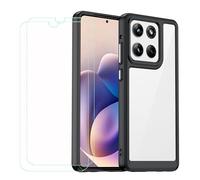BMPNLSZ Funda para Motorola Edge 60 Stylus, Suave TPU Canica Carcasa Caso Case + 2 Cristal Templado Film Vidrio Protector de Pantalla (6,67")-MFXC - Negro