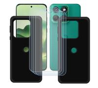 BMPNLSZ Funda para Motorola Edge 70 Fusion Screen Protector, 2 Piezas Negro Suave Silicona TPU Canica Carcasa Caso Case + [4 Piezas] Cristal Templado Film Vidrio (6,8")