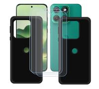 BMPNLSZ Funda para Motorola Edge 70 Fusion Screen Protector, 2 Piezas Negro Suave Silicona TPU Canica Carcasa Caso Case + [3 Piezas] Cristal Templado Film Vidrio (6,8")