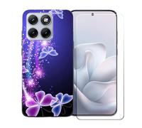 BMPNLSZ Funda para Motorola Moto Edge 70 Fusion, Suave Silicona TPU Canica Carcasa Caso Case + Cristal Templado Film Vidrio Protector de Pantalla para Motorola Moto Edge 70 Fusion - BST7