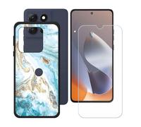 BMPNLSZ Funda para Motorola Moto G100 Pro, Cover Suave Silicona TPU Carcasa Caso Protectora Case + Cristal Templado Film Vidrio Protector de Pantalla para (6,67") - LH33