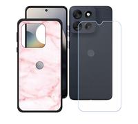 BMPNLSZ Funda para Motorola Moto G66y, Cover Suave Silicona TPU Carcasa Caso Protectora Case + Cristal Templado Film Vidrio Protector de Pantalla para (6,72") - LH16