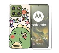 BMPNLSZ Funda para Motorola Moto X70 Air, Suave Silicona TPU Canica Carcasa Caso Case + Cristal Templado Film Vidrio Protector de Pantalla para Motorola Moto X70 Air - OYLLM49