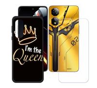 BMPNLSZ Funda para Nubia Neo 2 5G, Cover Suave Silicona TPU Carcasa Caso Protectora Case + Cristal Templado Film Vidrio Protector de Pantalla para (6,72") - LH26
