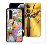 BMPNLSZ Funda para Nubia Neo 2 5G, Cover Suave Silicona TPU Carcasa Caso Protectora Case + Cristal Templado Film Vidrio Protector de Pantalla para (6,72") - LH73
