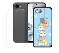 BMPNLSZ Funda para Nubia S2e, Cover Suave Silicona TPU Carcasa Caso Protectora Case + Cristal Templado Film Vidrio Protector de Pantalla para (6,7") - LH63