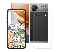 BMPNLSZ Funda para Nubia Z70S Ultra, Cover Suave Silicona TPU Carcasa Caso Protectora Case + Cristal Templado Film Vidrio Protector de Pantalla para (6,85") - LH72