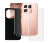 BMPNLSZ Funda para OPPO Find X9S + [2 Piezas] Screen Protector | Negro + Transparente Suave Silicona TPU Canica Carcasa Caso Case + Cristal Templado Film Vidrio (6,59")