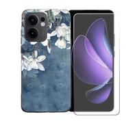 BMPNLSZ Funda para OPPO Reno13 FS 5G, Suave Silicona TPU Canica Carcasa Caso Case + Cristal Templado Film Vidrio Protector de Pantalla para OPPO Reno13 FS 5G - BST11