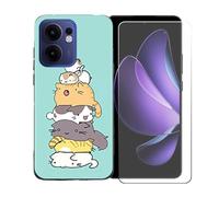 BMPNLSZ Funda para OPPO Reno13A, Suave Silicona TPU Canica Carcasa Caso Case + Cristal Templado Film Vidrio Protector de Pantalla para OPPO Reno13A - OYLLM39