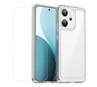 BMPNLSZ Funda para OPPO Reno14 Pro, Suave TPU Canica Carcasa Caso Case + Cristal Templado Film Vidrio Protector de Pantalla (6,83")-MFXC - Transparente