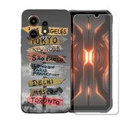 BMPNLSZ Funda para Oscal Marine 3, Suave Silicona TPU Canica Carcasa Caso Case + Cristal Templado Film Vidrio Protector de Pantalla para Oscal Marine 3 - BST17