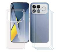 BMPNLSZ Funda para Poco F8 Ultra Screen Protector, Transparente Suave Silicona TPU Canica Carcasa Caso Case + [4 Piezas] Cristal Templado Film Vidrio (6,9")
