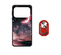 BMPNLSZ Funda para Poco F9 Ultra + Rojo Soporte Anillo- 17 | Rojo Anillo de Soporte Giratorio Desmontable de 360° + Suave Silicona Shell Cover Caso Bumper Anti-Golpes Carcasa (6,9")