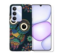 BMPNLSZ Funda para Realme C100 5G, Suave Silicona TPU Canica Carcasa Caso Case + Cristal Templado Film Vidrio Protector de Pantalla para Realme C100 5G - BST15