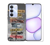 BMPNLSZ Funda para Realme C100 5G, Suave Silicona TPU Canica Carcasa Caso Case + Cristal Templado Film Vidrio Protector de Pantalla para Realme C100 5G - BST17