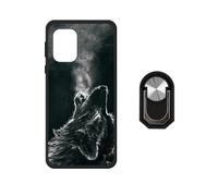 BMPNLSZ Funda para TCL K70 SE (6,56"), Suave Silicona Shell Cover Caso Bumper Anti-Golpes Carcasa + Negro Anillo de Soporte Giratorio Desmontable de 360° - WZ19