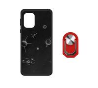 BMPNLSZ Funda para TCL K70 SE (6,56"), Suave Silicona Shell Cover Caso Bumper Anti-Golpes Carcasa + Rojo Anillo de Soporte Giratorio Desmontable de 360° - WZ26