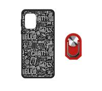 BMPNLSZ Funda para TCL K70 SE (6,56"), Suave Silicona Shell Cover Caso Bumper Anti-Golpes Carcasa + Rojo Anillo de Soporte Giratorio Desmontable de 360° - WZ8