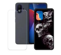 BMPNLSZ Funda para TCL K70 SE, Cover Suave Silicona TPU Carcasa Caso Protectora Case + Cristal Templado Film Vidrio Protector de Pantalla para (6,56") - WZ18