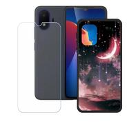 BMPNLSZ Funda para TCL K70 SE, Cover Suave Silicona TPU Carcasa Caso Protectora Case + Cristal Templado Film Vidrio Protector de Pantalla para (6,56") - WZ17
