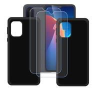 BMPNLSZ Funda para TCL K70 SE Screen Protector, 2 Piezas Negro Suave Silicona TPU Canica Carcasa Caso Case + [2 Piezas] Cristal Templado Film Vidrio (6,56")