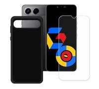 BMPNLSZ Funda para Tecno Spark GO 5G Screen Protector, Negro Suave Silicona TPU Canica Carcasa Caso Case + Cristal Templado Film Vidrio (6,74")