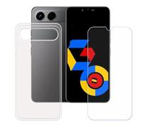 BMPNLSZ Funda para Tecno Spark GO 5G Screen Protector, Transparente Suave Silicona TPU Canica Carcasa Caso Case + Cristal Templado Film Vidrio (6,74")