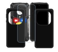 BMPNLSZ Funda para Ulefone Armor 29 Pro Screen Protector, 2 Piezas Negro Suave Silicona TPU Canica Carcasa Caso Case + Cristal Templado Film Vidrio (6,67")