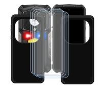 BMPNLSZ Funda para Ulefone Armor 29 Pro Screen Protector, 2 Piezas Negro Suave Silicona TPU Canica Carcasa Caso Case + [4 Piezas] Cristal Templado Film Vidrio (6,67")