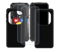 BMPNLSZ Funda para Ulefone Armor 29 Pro Screen Protector, 2 Piezas Negro Suave Silicona TPU Canica Carcasa Caso Case + [2 Piezas] Cristal Templado Film Vidrio (6,67")
