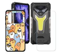 BMPNLSZ Funda para Ulefone Armor 34 Pro+ (6,95"), Cover Suave Silicona TPU Carcasa Caso Protectora Case + Cristal Templado Film Vidrio Protector de Pantalla - LH74
