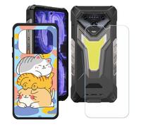 BMPNLSZ Funda para Ulefone Armor 34 Pro+ (6,95"), Cover Suave Silicona TPU Carcasa Caso Protectora Case + Cristal Templado Film Vidrio Protector de Pantalla - LH67