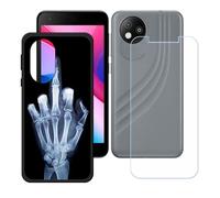 BMPNLSZ Funda para ZTE Blade A35 Lite, Cover Suave Silicona TPU Carcasa Caso Protectora Case + Cristal Templado Film Vidrio Protector de Pantalla para (4,95") - LH4