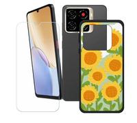 BMPNLSZ Funda para ZTE Blade A56, Cover Suave Silicona TPU Carcasa Caso Protectora Case + Cristal Templado Film Vidrio Protector de Pantalla para (6,75") - LH91